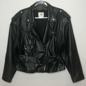 COPY - Vintage Contempo Casuals black moto Leathe…